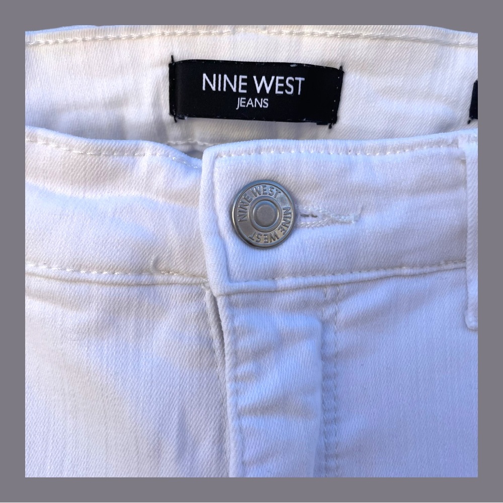 NINE WEST Women's Gramercy Skinny Ankle Length Jean White Size 6 - Picture 5 of 8